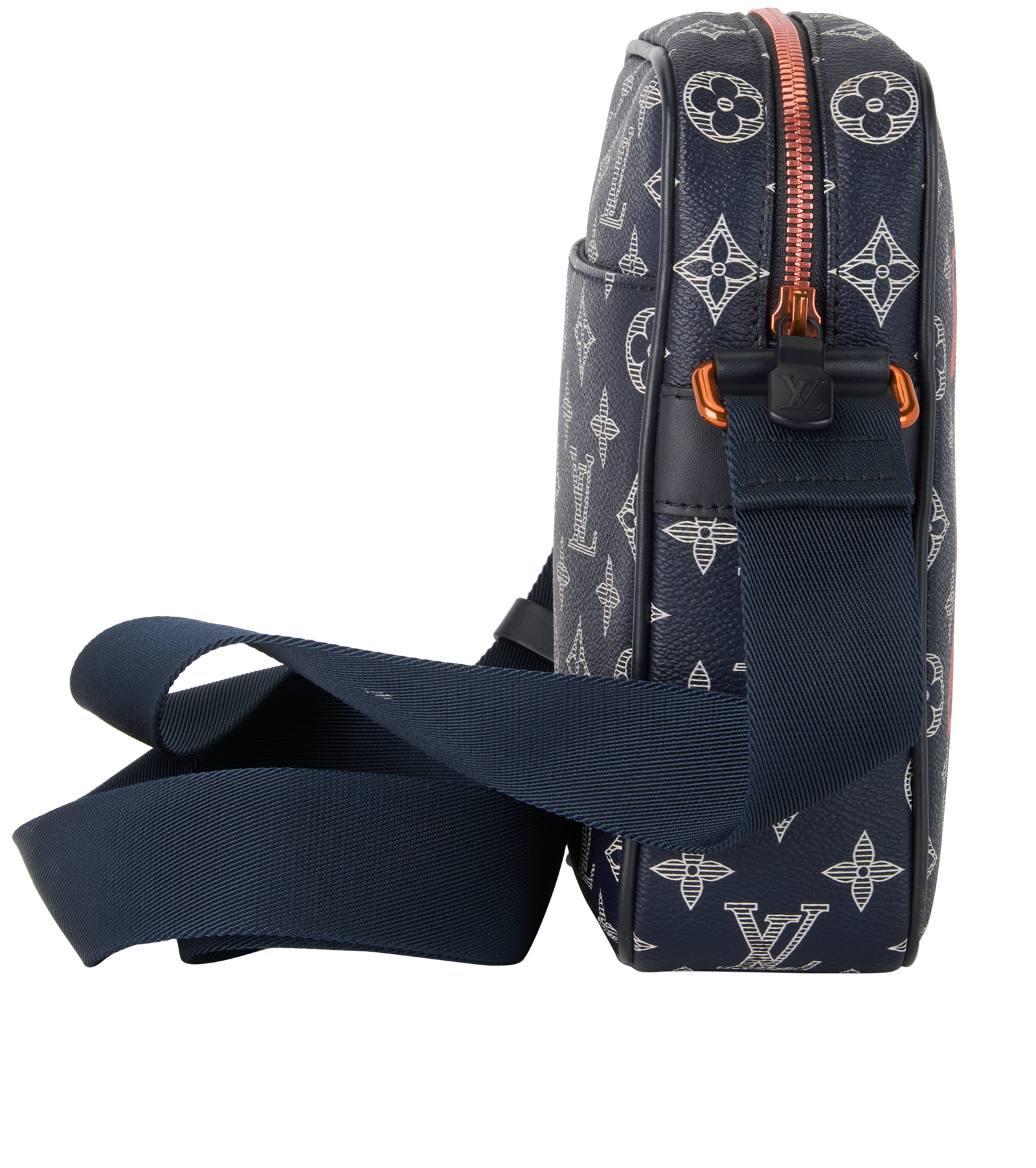 Danube PM Upside Down Ink, &pound;1,300, Handbags, Blue, Canvas, Side view